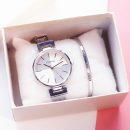 OL氣質簡約小資米蘭網帶小圓盤女石英手錶贈送手環