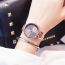 OL氣質簡約小資米蘭網帶小圓盤女石英手錶贈送手環