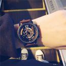 設計師款光學魅影機械感男女中性皮帶石英手錶