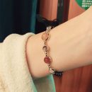 【腕間彩虹】【天然水晶組合】【酒紅石榴石】腕間彩虹天然石榴石草莓晶月光石海藍寶金髮晶組合女水晶手鍊