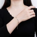 【925純銀幸運四葉草】【鑲嵌鋯鉆】文藝森系OL氣質S925純銀幸運四葉草手鍊鑲嵌鋯鉆時尚氣質女手鍊