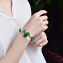 【天然祖母綠瑪瑙】【綠玉髓平安扣配飾】天然祖母綠瑪瑙手串搭配玉髓平安扣男女水晶手串手鍊