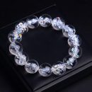 【七彩脈輪】【喜馬拉雅彩虹光白水晶】天然喜馬拉雅彩虹光冰裂白水晶手串男女開運七彩脈輪水晶手鍊