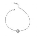 【925銀鑲嵌圓鋯鉆】輕奢氣質時尚S925純銀鑲嵌圓形鋯鉆百搭森系女手鍊