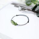 【天然滿天星綠幽靈】【清新夏日感】天然滿天星綠幽靈編織手鍊森系氣質百搭女水晶手鍊