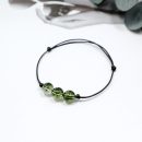 【天然滿天星綠幽靈】【清新夏日感】天然滿天星綠幽靈編織手鍊森系氣質百搭女水晶手鍊