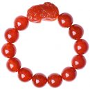 【開運招財】【天然紅瑪瑙】【背錢貔貅】天然5A級紅瑪瑙背錢貔貅手鍊男女開運招財水晶手鍊