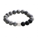 【與你環遊世界】【地圖石情侶手鍊】設計師款天然地圖石搭配火山石白松石男女情侶手串手鍊