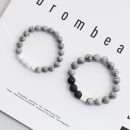 【與你環遊世界】【地圖石情侶手鍊】設計師款天然地圖石搭配火山石白松石男女情侶手串手鍊