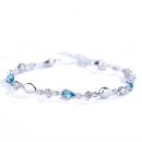 【純淨體水滴藍水晶】【925銀】高級氣質925純銀手鍊鑲嵌純淨體藍水晶百搭時尚森系女手鍊