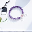 【夢想成真變瘦變美】【天然夢幻紫水晶】【925純銀配飾】設計師款追夢少女天然紫水晶草莓晶純銀翅膀女水晶手鍊