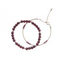 【收藏級酒紅石榴石】【雙條套鍊】【14K包金】高級氣質天然酒紅石榴石14K包金雙層手鍊手鐲女水晶手鍊套組