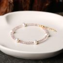 【天然彩虹切面碧璽】【淡水珍珠】高級氣質天然彩虹切面碧璽搭配淡水珍珠文藝森系女水晶手鍊