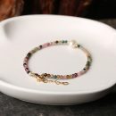 【天然彩虹切面碧璽】【淡水珍珠】高級氣質天然彩虹切面碧璽搭配淡水珍珠文藝森系女水晶手鍊