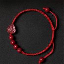 【男戴觀音女戴佛】【天然帝王紫金硃砂】收藏級天然原礦紫金硃砂觀音彌勒佛男女平安開運硃砂手鍊