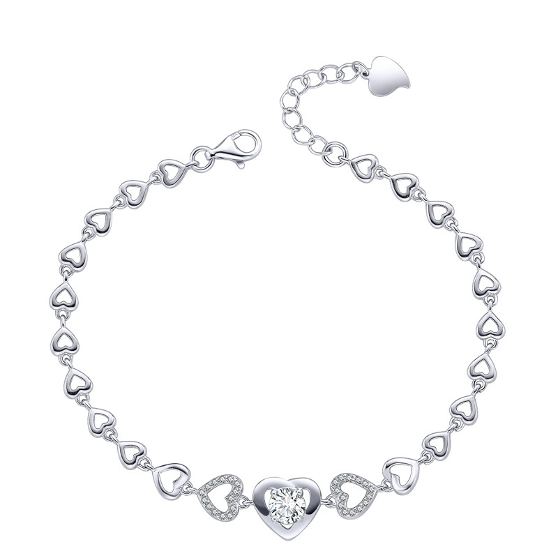 【千千心結】【925純銀】【鑲嵌鋯鉆】設計師款高級氣質千千心結925純銀鑲鑽女氣質百搭手鍊