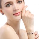 【心心相印】【925純銀】【鑲嵌鋯鉆】設計師款雙心造型925純銀鑲鑽女氣質百搭手鍊