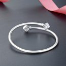 【晝夜】【999千足銀】【黑白滴膠】設計師款高級氣質999足銀黑白菱形滴膠開口女時尚北歐風手環手鐲