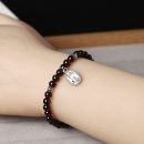 美容滋養天然7A級天然酒紅石榴石搭配S925純銀招財納福配飾文藝氣質女手串手鍊