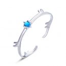 【一鹿有你】【925純銀】【鑲嵌鋯鉆】設計師款一路有你鹿角造型925純銀鑲鑽女閨蜜開口手環手鐲