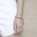 【天然水草瑪瑙】【14K包金轉運隔珠】清新夏日感森系氣質手工編織天然水草瑪瑙手串14K包金轉運珠女水晶手鍊