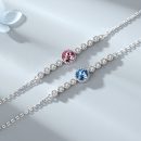 【奧地利海洋之心藍水晶】【925純銀】【微鑲鋯鉆】設計師款優雅高級925純銀鑲嵌奧地利水晶女時尚百搭水晶手鍊