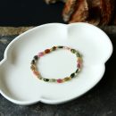 設計師款巴西天然糖果碧璽隨型扁珠搭配琉璃隔珠女文藝碧璽手鍊