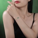 【一克拉祖母綠寶石】【925銀手鍊】高檔輕奢925銀手鍊鑲嵌培育祖母綠寶石優雅名貴氣質女手鍊