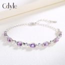 【薰衣草紫鋯鉆】【S925純銀】韓劇熱播高級OL氣質時尚百搭S925純銀手鍊鑲嵌薰衣草紫鋯鉆女手鍊