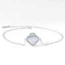 【S925純銀】【瑪瑙四葉草】設計師款高級氣質時尚925純銀鑲嵌瑪瑙幸運四葉草女手鍊