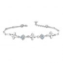 【遇見四葉草】【925純銀】【鑲嵌鋯鉆】設計師款高級夢幻氣質925純銀鑲鑽四葉草女百搭幸運手鍊