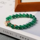 設計師款天然紅瑪瑙手鍊搭配福氣招財鼠轉運珠手串鍍14K金水晶手鍊