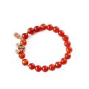 設計師款天然紅瑪瑙手鍊搭配福氣招財鼠轉運珠手串鍍14K金水晶手鍊