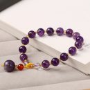 【天然夢幻紫水晶】設計師款天然夢幻紫水晶手串帶隔珠配飾男女事業開運水晶手鍊