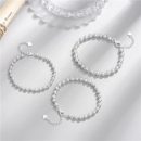 【正韓設計師款】【925純銀】設計師款高級氣質簡約925純銀素珠亮銀女時尚銀手鍊