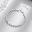 【正韓設計師款】【925純銀】設計師款高級氣質簡約925純銀素珠亮銀女時尚銀手鍊