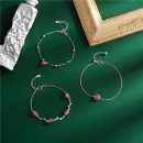 【正韓設計師款】【天然草莓晶】【925銀】設計師款高級甜美氣質925純銀藤蔓鑲嵌草莓晶女水晶手鍊