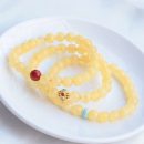 設計師款天然蜜蠟單圈手串搭配南紅綠松石古法鍍金銀隔珠配飾原創簡約女手串手鍊