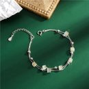 【奧地利極光方糖水晶】【925純銀】設計師款高級氣質925純銀手鍊鑲嵌奧地利極光水晶女時尚手鍊