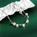 【奧地利極光方糖水晶】【925純銀】設計師款高級氣質925純銀手鍊鑲嵌奧地利極光水晶女時尚手鍊