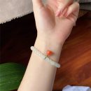 【收藏級天然和田玉】【雕刻南紅蓮蓬】優雅古風和田玉搭配滿肉南紅蓮蓬單圈手串百搭氣質女手鍊