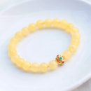 設計師款天然蜜蠟單圈手串搭配南紅綠松石古法鍍金銀隔珠配飾原創簡約女手串手鍊