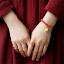 【收藏級天然櫻桃南紅】【蜜蠟南瓜吊飾】名貴氣質天然涼山櫻桃南紅瑪瑙手串搭配蜜蠟南瓜珠女水晶手鍊