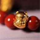 【收藏級天然柿子南紅】【幸運招財貓配飾】設計師款開運招財天然柿子南紅瑪瑙卡通招財貓男女手串手鍊