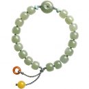 7A級天然名貴新疆鴨蛋青和田玉搭配蜜蠟南紅手鍊原創平安扣玉石男女手鍊手串