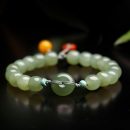 7A級天然名貴新疆鴨蛋青和田玉搭配蜜蠟南紅手鍊原創平安扣玉石男女手鍊手串