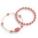 【雙層草莓晶套鍊】【招財貔貅】6A級天然草莓晶貔貅手鍊6mm原創女款甜美草莓晶雙層手鐲套鍊