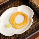 【7A級天然俄料蜜蠟】【招財貔貅配飾】【三圈】設計師款名貴三圈蜜蠟手串搭配貔貅吊墜女佛珠手串手鍊