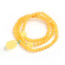 【7A級天然俄料蜜蠟】【招財貔貅配飾】【三圈】設計師款名貴三圈蜜蠟手串搭配貔貅吊墜女佛珠手串手鍊