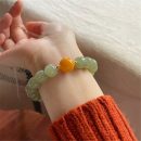 7A級天然名貴和田玉打磨老型珠搭配雞油黃老蜜蠟配珠手工氣質男女手串手鍊